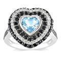 Sterling Silver Topaz, Spinel and 1/5ct TDW Diamond Ring (G-H, I2-I3)