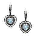 Sterling Silver Blue Topaz, Black Spinel and 1/3ct TDW Diamond Earrings (G-H,...