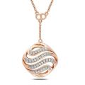 14k Pink Gold 1/6ct TDW Diamond Necklace (G-H, SI1-SI2)