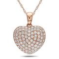14k Pink Gold 1/2ct TDW Diamond Heart Necklace (G-H, SI1-SI2)