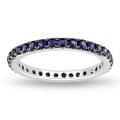 14k White Gold Blue Sapphire Eternity Ring