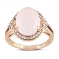 14k Pink Gold Chalcedony and 1/6ct TDW Diamond Ring (G-H, SI1-SI2)