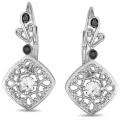 10k White Gold White Topaz and 1/10ct TDW Diamond Earrings (G-H, I2-3)