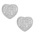 Journee Collection Silvertone Pave-set CZ Heart Earrings