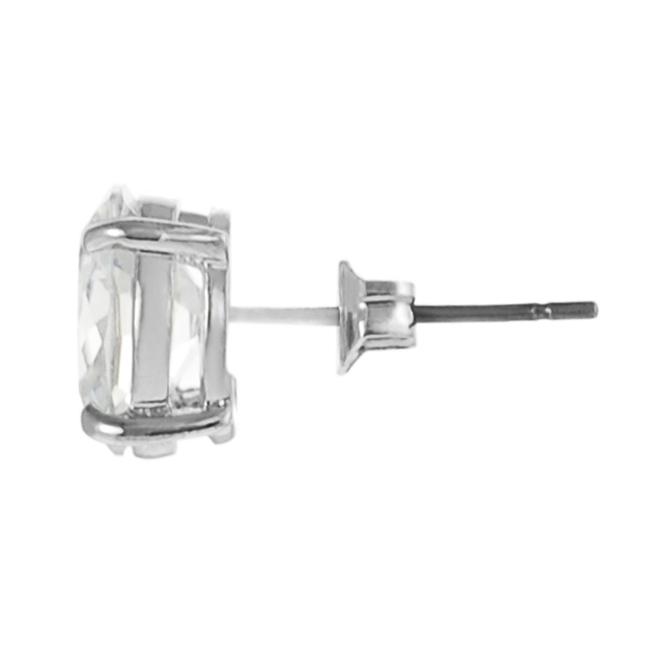 Journee Collection Silvertone Oval-cut CZ Stud Earrings
