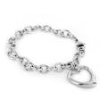 Stainless Steel Heart Charm Chain Bracelet