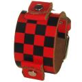Nemesis Checkered Red Leather Watch Band