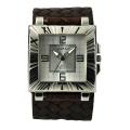 Nemesis Women's Silver on Brown Romance Classic Leather Cuff Watch