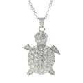 Tressa Silvertone Cubic Zirconia Turtle Necklace