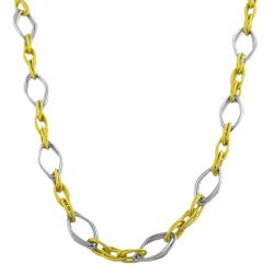 14k Two-tone Gold Double-Oval Link Necklace