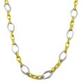 14k Two-tone Gold Double-Oval Link Necklace