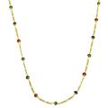 14k Yellow Gold Colored Enamel Stations Necklace