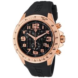 Swiss Legend Men's Eograph Black Dial Black Rubber Chronograph Watch