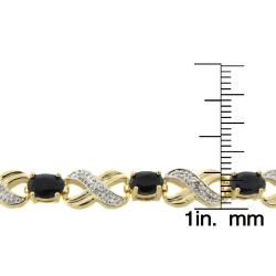 Gem Jolie Gold Overlay Sapphire and Diamond Accent 'X' and 'O' Bracelet