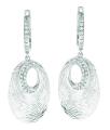 Sterling Silver 1/10ct TDW Diamond Oval Dangle Earrings (H-I, I1-I2)