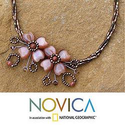 Handcrafted Stainless Steel 'Cinnamon Clover' Bead Necklace (Thailand)