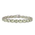 Glitzy Rocks Sterling Silver 33 CTW Green Amethyst Bracelet