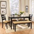 Wilma 6-piece Black Dining Set with Ladder Back Chairs