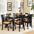 Wilma 7-piece Black Dining Set with Slat Back Chairs