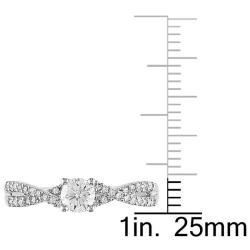 14k White Gold 1/2ct TDW Diamond and Pink Sapphire Engagement Ring (G-H, I2-I3)