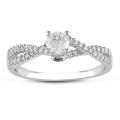 14k White Gold 1/2ct TDW Diamond and Pink Sapphire Engagement Ring (G-H, I2-I3)