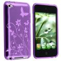 Purple Butterfly TPU Rubber Case for Apple iPod touch 4th Gen