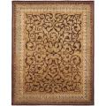 Handmade French Aubusson Scrolls Brown/ Blue Premium Wool Rug (7'6 x 9'6)
