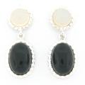 Meredith Leigh Sterling Silver Black and White Onyx Earrings