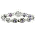Gems For You Silver Amethyst Link Bracelet