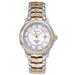 Bulova Men's 'Marine Star' Stainless and Yellow Goldplated Steel Quartz Watch