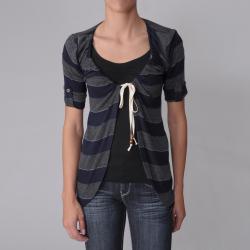 Journee Collection Junior's Tie-front Short-sleeve Cardigan