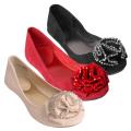 Journee Collection Women's 'Crush-01' Flower Beaded Front Ballet Flats