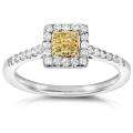 14k Gold 1/3ct TDW Yellow and White Diamond Engagement Ring (H-I, I1-I2)
