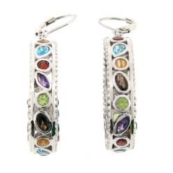 Meredith Leigh Sterling Silver Multi-gemstone Earrings