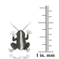 Sterling Silver Black Diamond Accent Frog Necklace