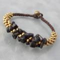Brass Beads and Onyx Cluster Boho Jingle Bell Bracelet (Thailand)
