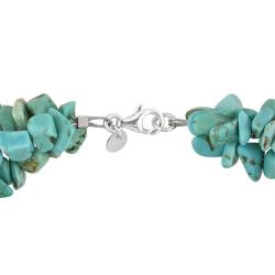 Sterling Silver Turquoise and Brown Freshwater Pearl Bracelet (4-8 mm)