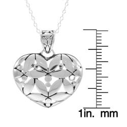 Sunstone Sterling Silver Bali Heart Necklace
