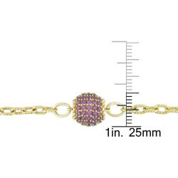 14k Yellow Gold Multi-gemstone Ball Station Necklace