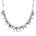 14k White Gold Amethyst and Blue Topaz Bead Necklace