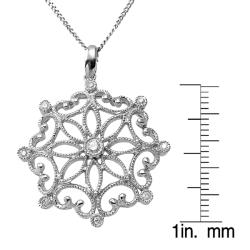 Hollywood Retro Platinum over Silver 1/8ct TDW Diamond Necklace (I-J, I1-I2)