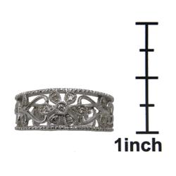 Hollywood Retro Platinum over Silver 1/5ct TDW Diamond Ring (I-J, I1-I2)