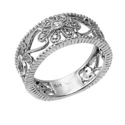 Hollywood Retro Platinum over Silver 1/5ct TDW Diamond Ring (I-J, I1-I2)