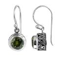 Sterling Silver Faceted Peridot Dangle Earrings (Indonesia)