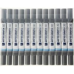 Zig Kurecolor Twin Tip Grey Markers (Pack of 12)