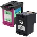 2-piece HP 901 Black Color Ink Cartridge CC653AN/ CC656AN (Remanufactured)