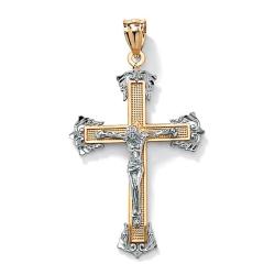 Toscana Collection Two-Tone Gold Crucifix Pendant