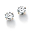 Ultimate CZ 10k Gold Round Cubic Zirconia Stud Earrings