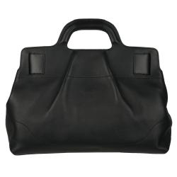 Salvatore Ferragamo 'East-West' Black Leather Tote Bag