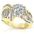 Platinum and 18k Gold 5ct TDW Certified Diamond Engagement Ring (H, SI2)